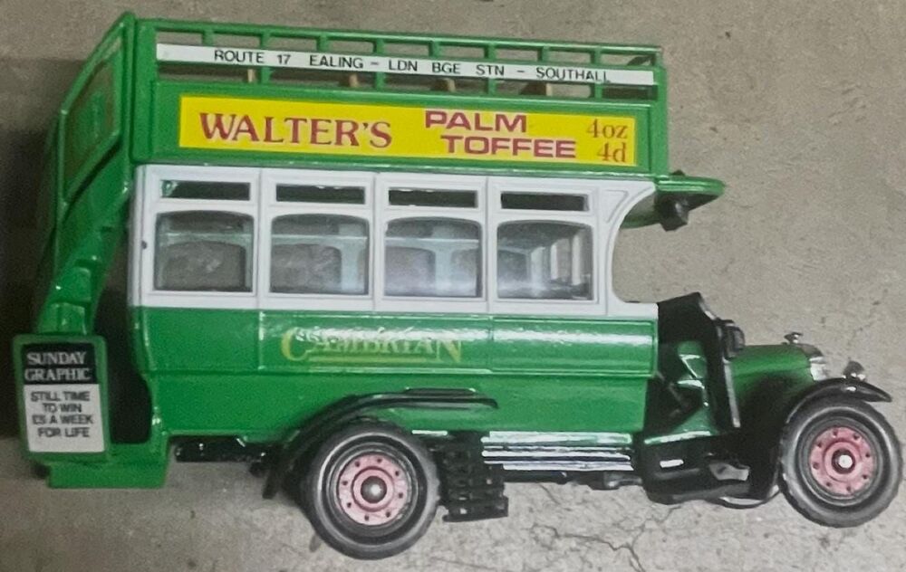 Corgi Classics C885 Thornycroft Bus Walter’s Palm Toffee Cigarettes Diecast